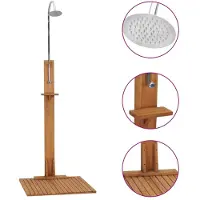 vidaXL Gartendusche 75x75x210 cm Massivholz Teak