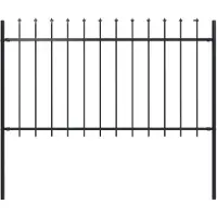 vidaXL Gartenzaun Woerden mit Speerspitze Stahl 170 x 100 cm Schwarz