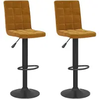vidaXL Barhocker 2 Stk. Braun Samt