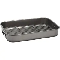 Patisse Bratpfanne mit Rost 41,6 x 6,4 x 30,5 Stahl anthrazit