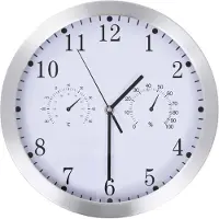 vidaXL Wanduhr mit Quarzwerk, Hygrometer und Thermometer 30 cm Weiß