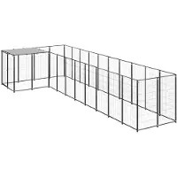vidaXL Hundezwinger Schwarz 7,26 m² Stahl
