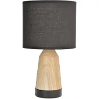 Corep Baltik Tischleuchte schwarz/holz hell Höhe 33 cm - SAS , Baltik, Holz, für Wohnzimmer, Metall