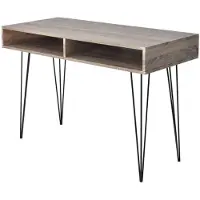 vidaXL Schreibtisch mit 2 Fächern Grau