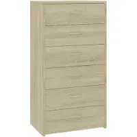 vidaXL Sideboard 6 Schubladen Sonoma-Eiche 50x34x96 cm Holzwerkstoff