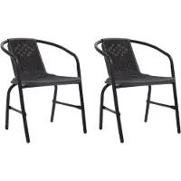 vidaXL Gartenstühle 2 Stk. Kunststoff Rattan-Optik und Stahl 110 kg