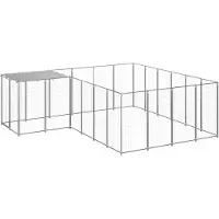 vidaXL Hundezwinger Silbern 8,47 m² Stahl