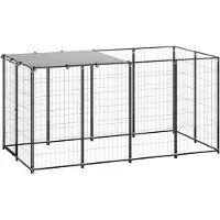 vidaXL Hundezwinger Schwarz 2,42 m² Stahl