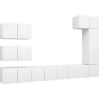 vidaXL 8-tlg. TV-Schrank-Set Weiß Holzwerkstoff