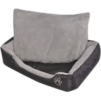 vidaXL Hundebett mit gepolstertem Kissen Größe XL Schwarz