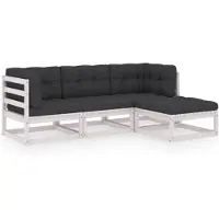 vidaXL 4-tlg. Garten-Lounge-Set mit Kissen Kiefer Massivholz