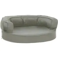 vidaXL Hundematratze Ergonomisch 60x42 cm Leinenoptik Grau