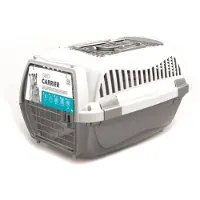 M PETS MPETS Hundetransportbox 57 x 36 x 32 - M - Grau und Weiß