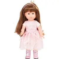 Götz 1713029 Just Like me - Prinzessin Chloe Puppe - 27 cm große Stehpuppe mit extra Langen braunen Haaren, blauen Schlafaugen in einem 5-teiligen Set