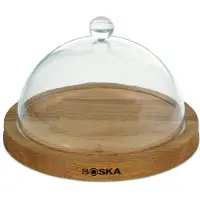 Boska Servierbrett Rund Friends mit Stolp - Langlebiges Eichenholz - Braun - Ø 23,8 cm
