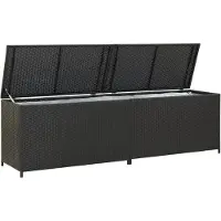 vidaXL Gartenbox Poly Rattan 200x50x60 cm Schwarz