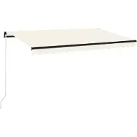 vidaXL Markise Manuell Einziehbar mit LED 400x350 cm Creme
