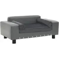 vidaXL Hundesofa Grau 81x43x31 cm Plüsch und Kunstleder