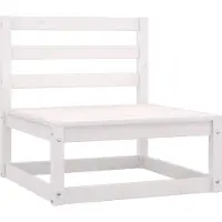 vidaXL Garten-Mittelsofa Weiß Massivholz Kiefer
