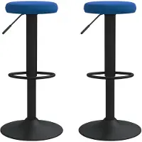 vidaXL Barhocker 2 Stk. Blau Samt