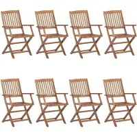 vidaXL Klappbare Gartenstühle 8 Stk. Massivholz Akazie