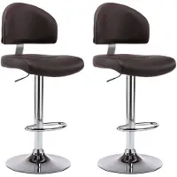 vidaXL Barhocker 2 Stk. Braun Kunstleder