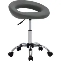 vidaXL Esszimmerstuhl Drehbar Grau Kunstleder