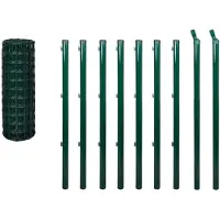 vidaXL Eurozaun Stahl 10x1,0 m Grün