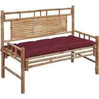 vidaXL Gartenbank mit Auflage 120 cm Bambus
