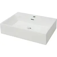 vidaXL Waschbecken mit Hahnloch Keramik Weiß 60,5x42,5x14,5 cm