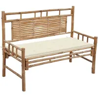 vidaXL Gartenbank mit Auflage 120 cm Bambus
