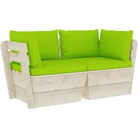 vidaXL Garten-Palettensofa 2-Sitzer mit Kissen Fichtenholz