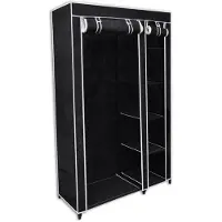 vidaXL Faltbarer Stoffschrank Schwarz 110 x 45 x 175 cm