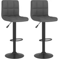 vidaXL Barhocker 2 Stk. Dunkelgrau Stoff