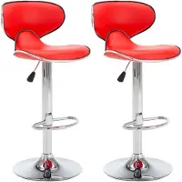 vidaXL Barhocker 2 Stk. Rot Kunstleder