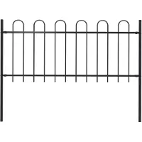 vidaXL Gartenzaun BOXTEL mit Bügelaufsatz Stahl 170 x 100 cm Schwarz