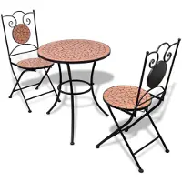 vidaXL 3-tlg. Bistro-Set Keramik Terrakotta