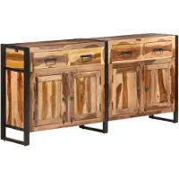 vidaXL Sideboard 172x35x80 cm Massivholz Akazie Honigfarben