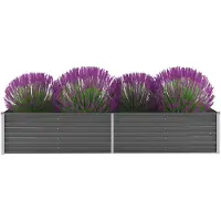 vidaXL Garten-Hochbeet Verzinkter Stahl 240x80x45 cm Grau
