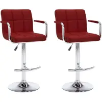 vidaXL Barhocker 2 Stk. Weinrot Kunstleder