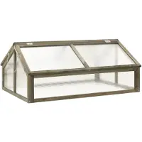 vidaXL Gewächshaus Grau 114x80x50 cm Tannenholz