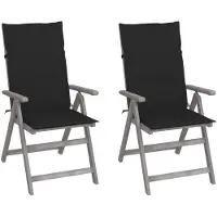 vidaXL Verstellbare Gartenstühle 2 Stk. mit Auflagen Massivholz Akazie