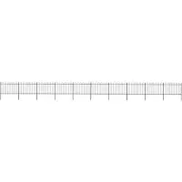 vidaXL Gartenzaun mit Rundbogen Stahl 1673 x 120 cm Schwarz