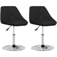 vidaXL Esszimmerstühle 2 Stk. Schwarz Kunstleder