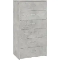 vidaXL Sideboard mit 6 Schubladen Betongrau 50x34x96 cm Holzwerkstoff