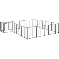 vidaXL Hundezwinger Schwarz 20,57 m2 Stahl 3082228