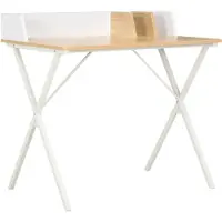 vidaXL Schreibtisch Weiß und Natur 80x50x84 cm