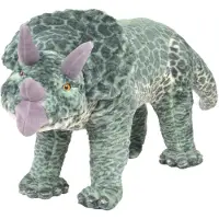 vidaXL Plüschtier Triceratops Stehend Plüsch Grün XXL