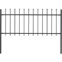 vidaXL Gartenzaun Woerden mit Speerspitze Stahl 170 x 80 cm Schwarz