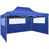 vidaXL Faltzelt mit 3 Seitenteilen 3x4,5 m Blau